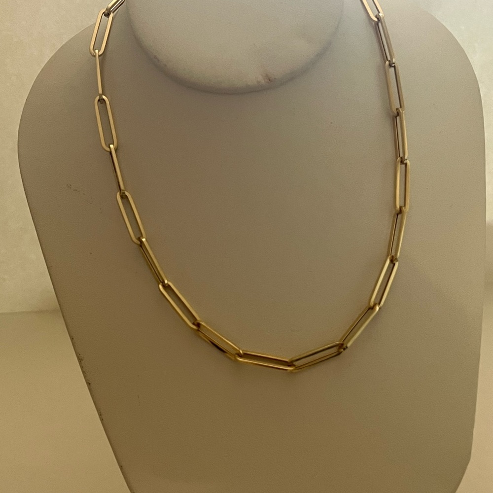 14k yellow gold Paperclip chain necklace